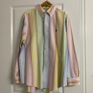 BROOKS BROTHERS ~ L/S PASTEL STRIPE Button-Down Collar COTTON Dress Shirt * L
